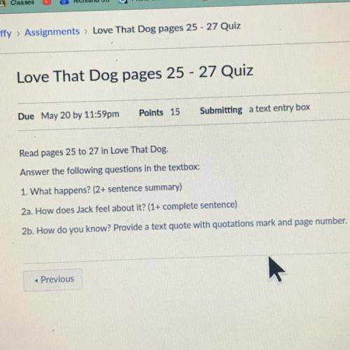 Questions about the book “love that dog” pages 25-27 PLEASE HURRY THIS IS DUE IN AN HOUR