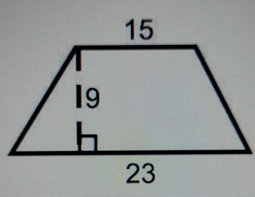 Find the area of this isosceles trapezoid. A) 85.5 units2 B) 171 units2 C) 342 units? 345 units?​