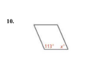Find the value of x in each parallelogram.