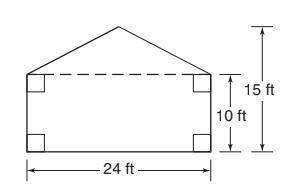 Find the area of the figure below
Options
360 ft²
240 ft²
275 ft²
300 ft²
