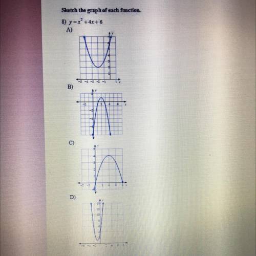 Plzzzzz help! I need answers quickly I’ll give best answer!

Sketch the graph of each function