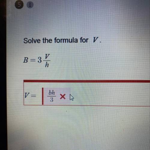 Solve the formula for V B=3 v/h