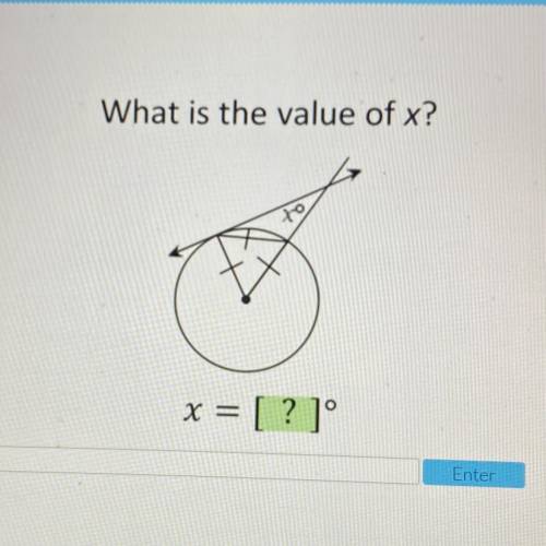 What is the value of x?
x = [ ? ]