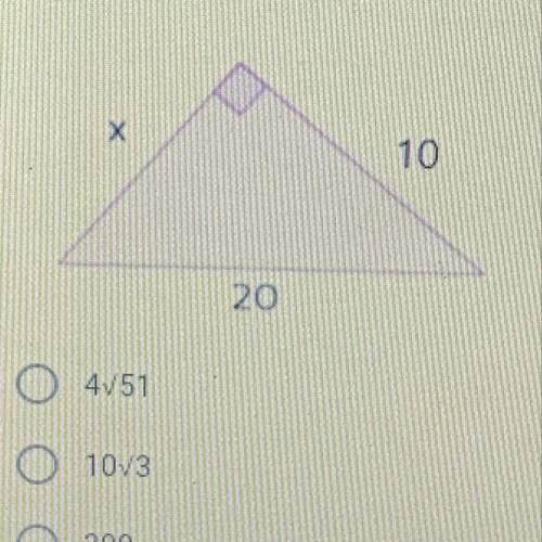 Use Pythagorean theorem to find the missing side of the triangle write the exact answer no decimals