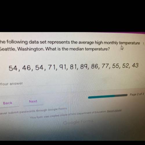 The following data set represents that average high monthly temperature in Seattle, Washington. Wha