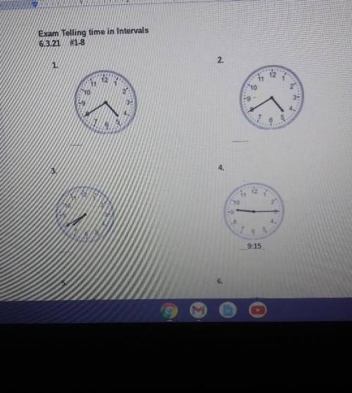 Telling time in instervals​