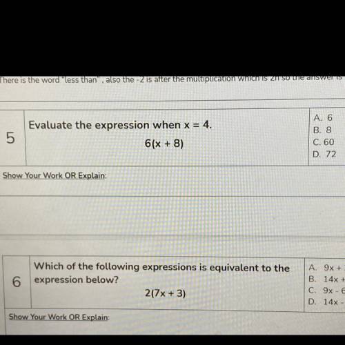 Pls help me with 5 I need a answer and a explanation