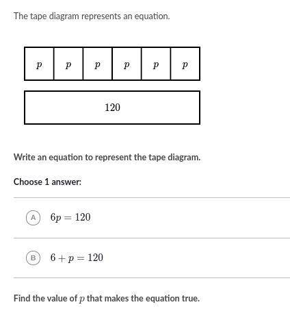 Write an equation to represent the tape diagram.