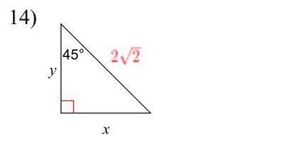 Find the missing side lengths. Leave your answers as radicals in simplest form.