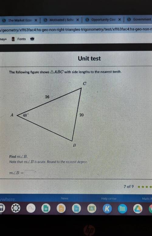 HIGHSCHOOL GEOMETRY

LAWS OF COS/SINplease helpit also says that it is acute, and I dont know how