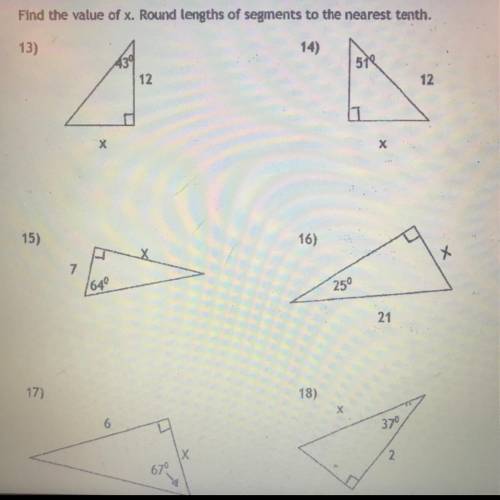 Find the value of x. Round lengths of segments to the nearest tenth.