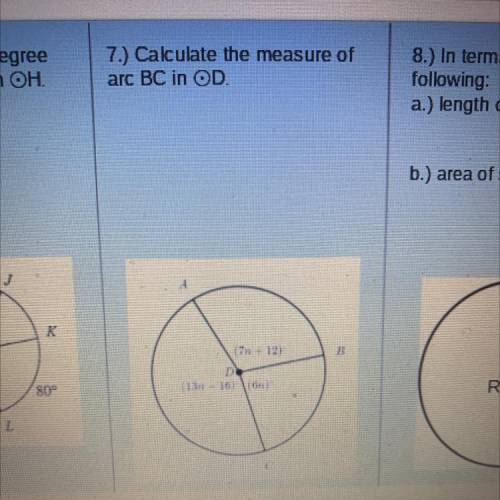 WILL MARK BRAINLIEST

Calculate the measure of Arc BC in D
Also, provide a brief explanation.