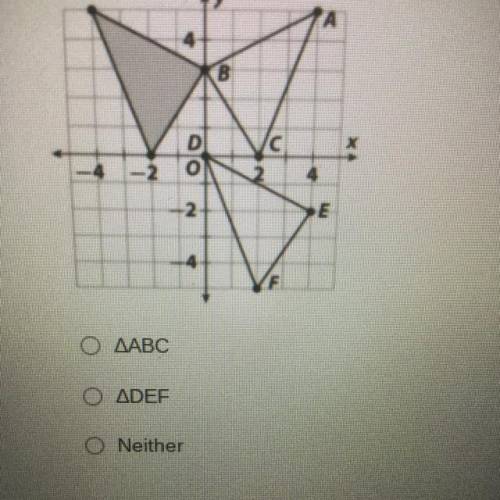 Which triangle is a translation of the gray triangle