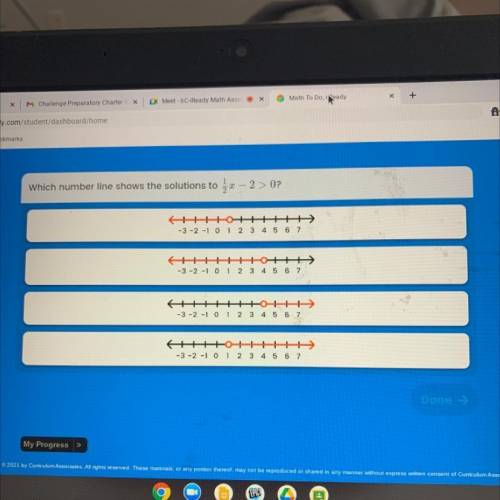 Which number line shows the solutions to