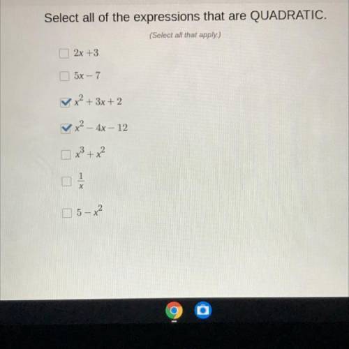 Which ones are Quadratic ?