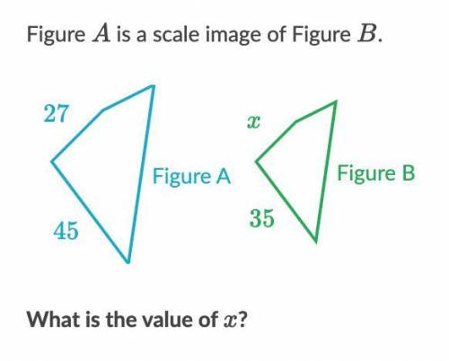 Figure A is a scale image of Figure B.What is the value of x?