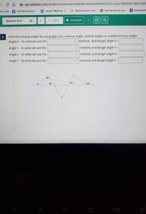 Hey can someone please help me on this

Angle B -Angle R -Angle S -Angle T - all have the options