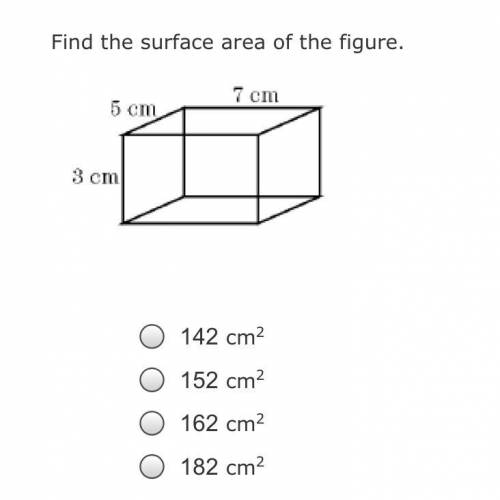 Find the surface of the figure.