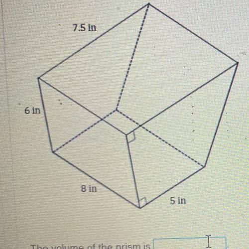 What is the volume of the right trapezoidal prism shown? The prism is not drawn to scale. Include t