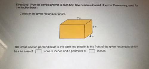 Consider the given rectangular prism. The cross section perpendicular to base and parallel to the f