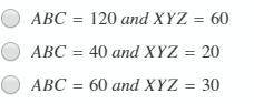 The angle ABC and the angle XYZ are complementary. If one of the angles is double the other angle,