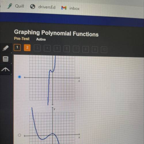 Which graph has the same end behavior as the graph of f(x) = -3x^3 - x^2 + 1?

(im in between thes