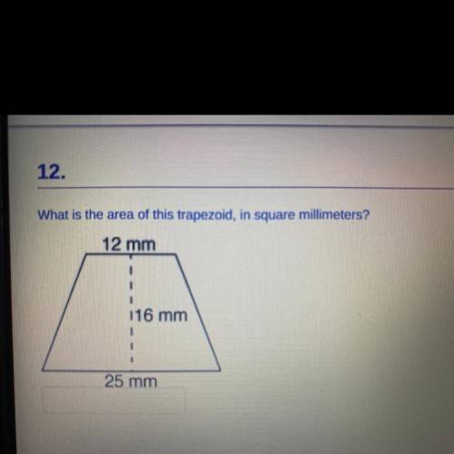 What is the area of this trapezoid , in square millimeters