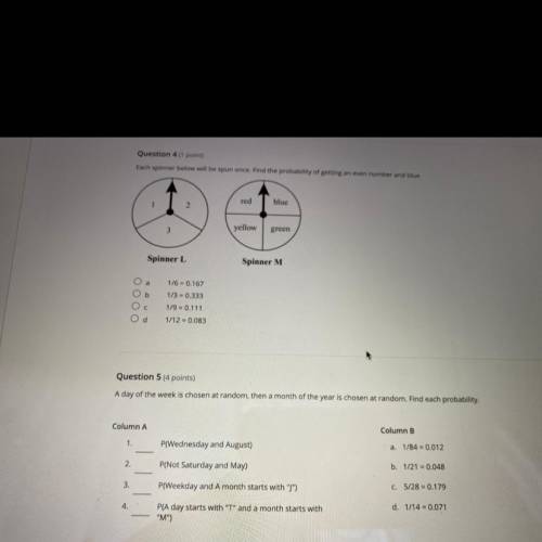 What is the answer for question 4 and 5?