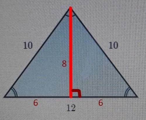 I NEED HELP ASAP!What is the area of the triangle shown below? 10 10 12​