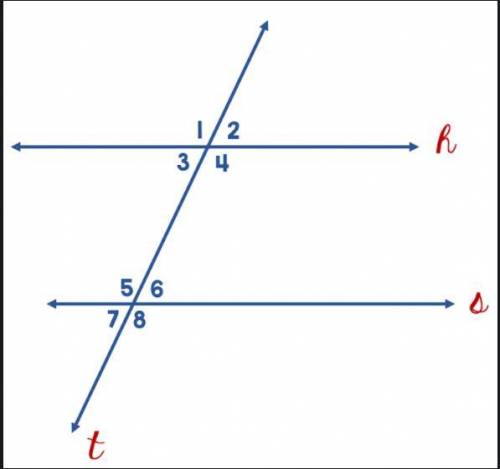 In the diagram below, lines h and s are parallel. If the m∠2 = 70°, what is the angle measurement o