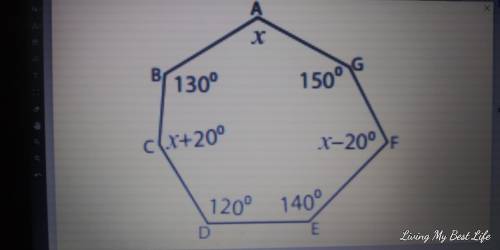 I am doing Polygons with Algebra and I have a irregular shape with letters on each point

A=x
B=13
