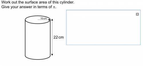 Work out the surface area of the cylinder. (Image attached)