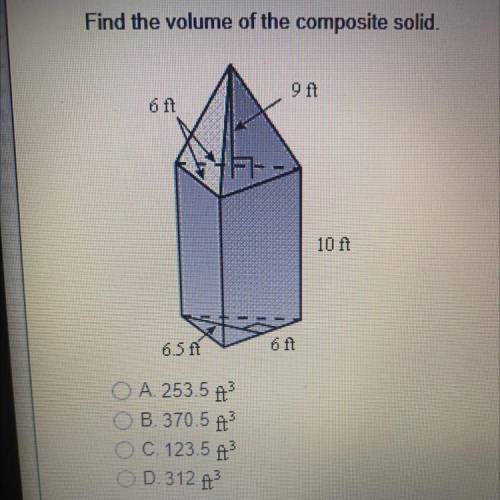 Find the
volume of the
composite solid