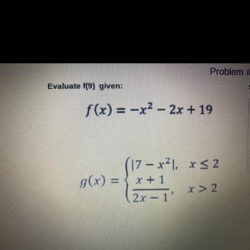 Evaluate given function. Pleas helpp