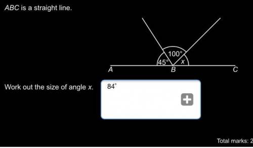 Work out the size of angle x