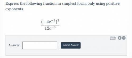 안녕하세요!

Express the following fraction in simplest form, only using positive exponents. 
(-4c^-1)^