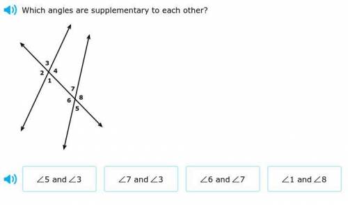 Which angles are supplementary to each other ?