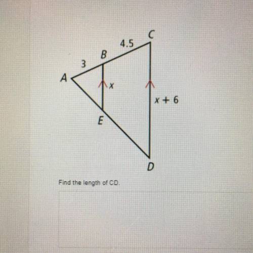 Find the length of CD
(Triangle proportionality)