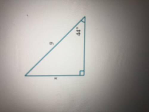 Solve for x in the triangle. Round answer to the nearest tenth.