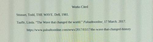 Am I doing the Work Cited page right?

Is that all I have to do? And can someone pls explain me wh