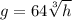 g = 64  \sqrt[3]{h}