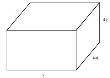 The volume of the following figure is

240 in² which of the following is the missing side length?