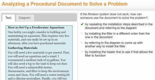 If the filtration system does not work, how can someone use the document to solve the problem?

by