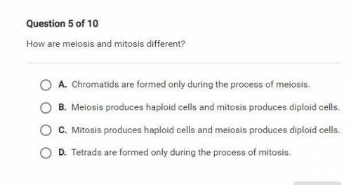 How are meiosis and mitosis different?
'FREE BRAINLIEST INCLUDED'