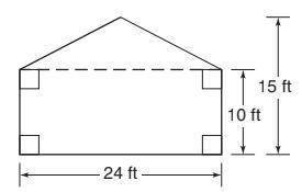 Find the area of the figure below

Options 
360 ft²
240 ft²
275 ft²
300 ft²