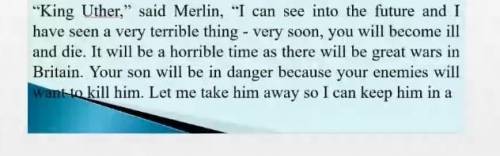 Read the above paragraph and answer the questions with

proper answers what news did merlin bring