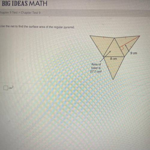 Use Net to find surface area of regular pyramid