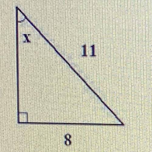 Using the image above, set up the equation that would help to determine the value
of angle x.