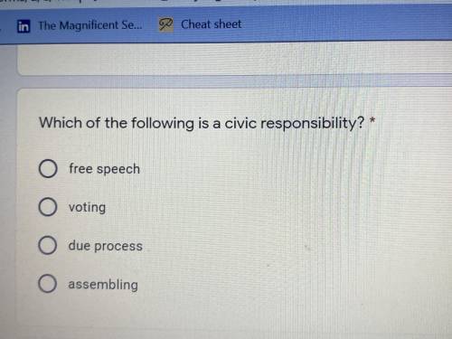 What is a civic responsibility?