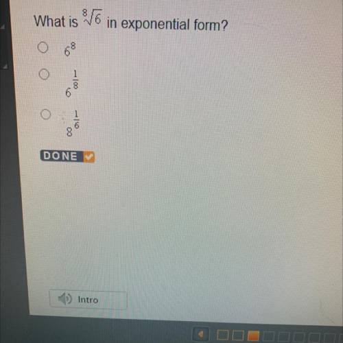What is 8^ sqrt 6 in exponential form?